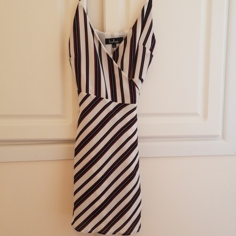 Lulu's Black and White Striped Mini Dress